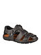 Leather Men's Sandals in Black Color