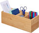 Relaxdays Storage Box Bamboo 4 Compartments 12x14x35cm Natural Brown