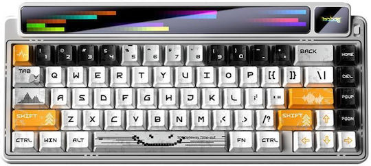 Aula AMG65 Ασύρματο Gaming Μηχανικό Πληκτρολόγιο 65% με Jasper διακόπτες και RGB φωτισμό (Αγγλικό US) Λευκό