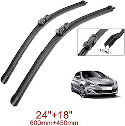 Front Windshield Wiper Set 60+45 Cm Suitable Peugeot 308 Mk2 2013-2021
