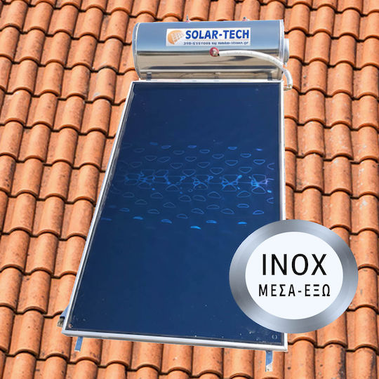 Solar-Tech Solar Water Heater 100L Inox Double Energy 1.5m² Roof Tile Selective