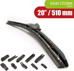Professional 20 Inch 51 Cm Windshield Wiper Universal Rubber Blade 10 Adapters Rain Storm