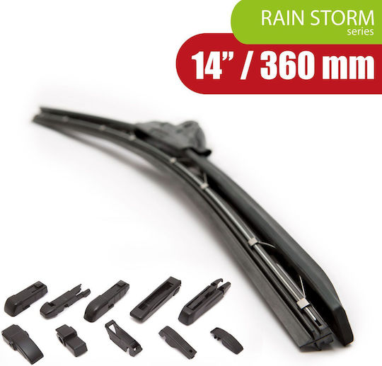 Professional 14 Inch 36 Cm Windshield Wiper Universal Rubber Blades 10 Adapters Rain Storm