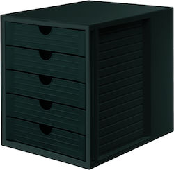 Han Sertar Pentru Birou Din Plastic 5 Compartimente Negru