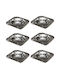 Set 6 Quadratische Edelstahl-Aschenbecher Raki