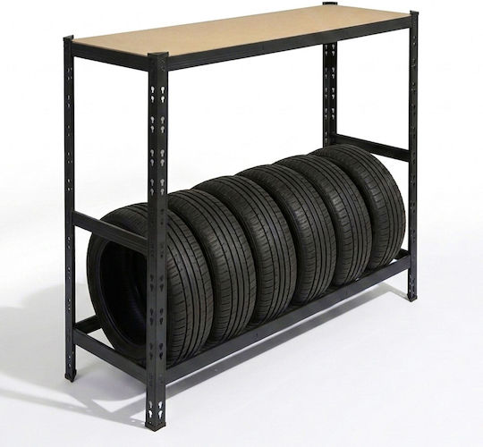 Relaxdays Suport Anvelope 6 Anvelope 110x120x40 Cm Metal Negru