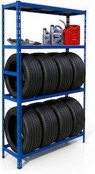 Relaxdays Tire Rack 2 Shelves Blue 180x40x110 Cm 150 Kg Capacity Per Level