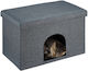 Pat Pentru Pisici Gri 38.5x64.5x37.5 Cm Capacitate 100 Kg Perne Detasabile