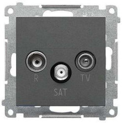 Simon 55 R-tv-sat Connect End Antenna Jack Module 1x Input 5 Mhz2.4 Ghz Graphite Matt Task.01/116