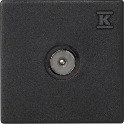 Simon Anschlussplatte K45 Gn Tv Men 45x45mm + Graues Graphit Einsatz K120a/14