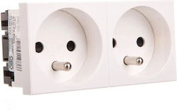 Power Socket M45 Double U 16a White Std-f0 Rw2 6120172