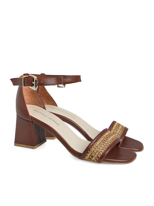 Fratelli Petridi Leather Tabac Brown Sandals