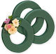 Relaxdays Set 3 Inele Din Spumă Floral Verde Închis 4x25x25 Cm