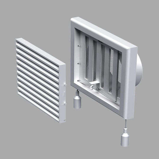 Vents Περσίδα Εξαερισμού 15x100cm Τετράγωνη με Σίτα