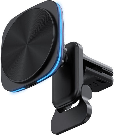 Încărcător Auto Wireless Telefon Alista Home Stație de Încărcare Auto Magnetică 15W 7 X 7 X 6,3 Cm Compatibil iOS Android Negru
