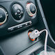 Încărcător Auto 2.4A Încărcare Rapidă cu Porturi 2xUSB Culoare Albă