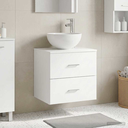 vidaXL Badezimmer Waschtisch-Einheit M49.5xB41xH64.5cm Weiß