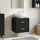 vidaXL Badezimmer Waschtisch-Einheit M49.5xB44.5xH66.5cm Schwarze Eiche