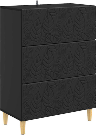 Wooden Office Cabinet Black 66x34.5x90cm