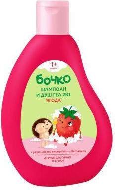 Bochko Детски Шампоан и Душ Гел с Ягода / Лайка / Цветя в Гел Форма 250ml