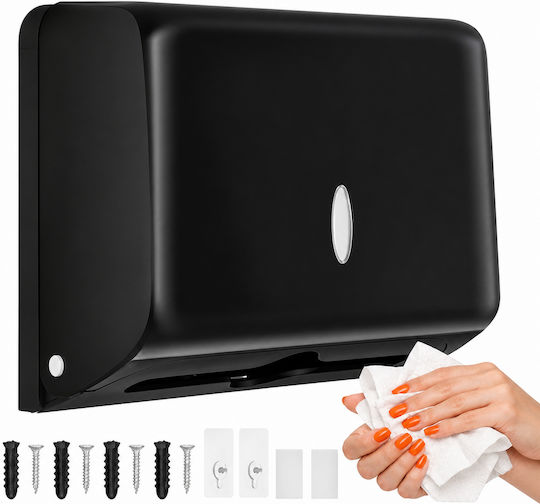Dozator Prosoape de Hârtie Zola Montat pe Perete Carcasă Abs Fereastră Frontală 10 x 20,5 x 27 cm Negru