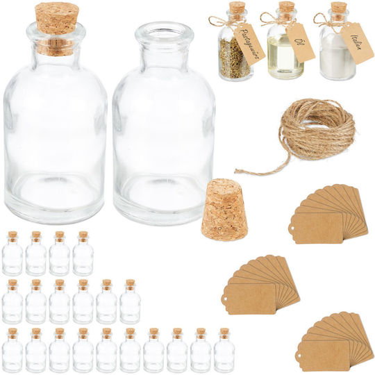 Set Decorativ Sticle Dop Maro Deschis Transparent 9x5x5 Cm