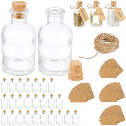 Set Borcane Decorative Dop Plută Relaxdays Transparent 9x5cm Capacitate 60ml