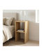 Bedside Table Side Table Smile Wooden Beige 30x30x60cm