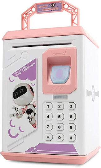 Money Box Fingerprint Speech Code Robot Bodyguard Pink