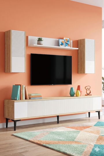 Έπιπλο Τηλεόρασης Λευκή Μ180xΠ30xΥ41cm