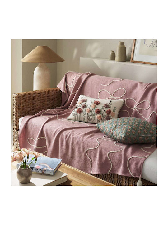 Gofis Home Elowen Ριχτάρι Πολυθρόνας Ζακάρ 140x180εκ. Magnolia Rose