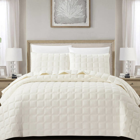 Liolios Home King Size Cream Coverlet Set 260x240cm
