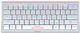 Marvo 61R Гейминг Механична Клавиатура 60% с Custom Red Суичове и RGB Осветление (Английски US) Бяла