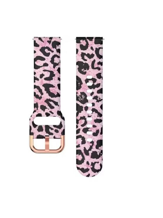 Silicone Strap Amazfit Balance 46mm Pink Animal Print Tiger