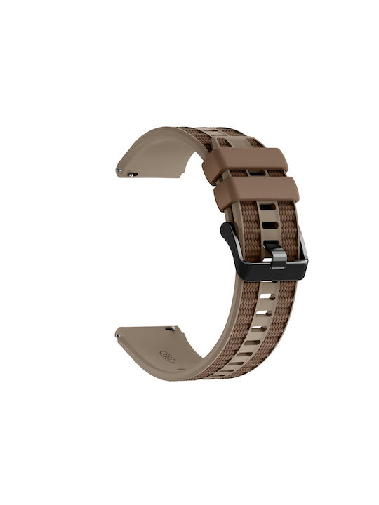 Nylon Hybrid Λουράκι Σιλικόνης Realme Watch S Light + Dark Brown