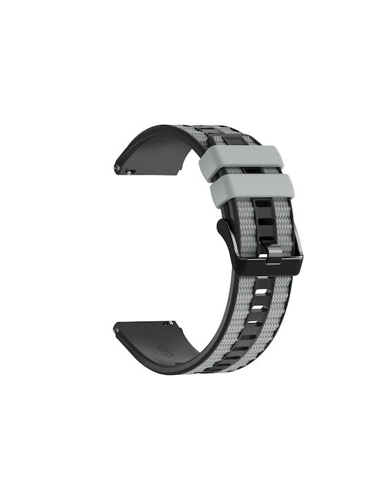 Найлонова Хибридна Каишка Силиконова Realme Watch S Сиво Черно