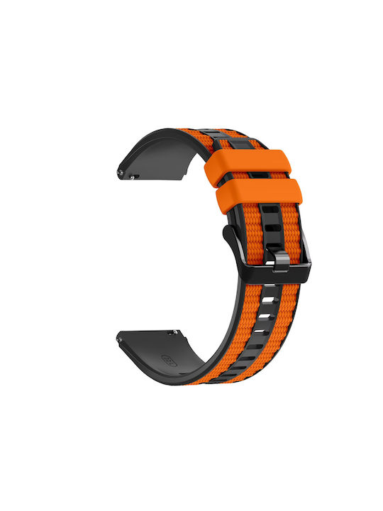 Nylon Hybrid Silicone Strap Oneplus Watch 2r 47mm Oneplus Watch 2 47mm Black Orange