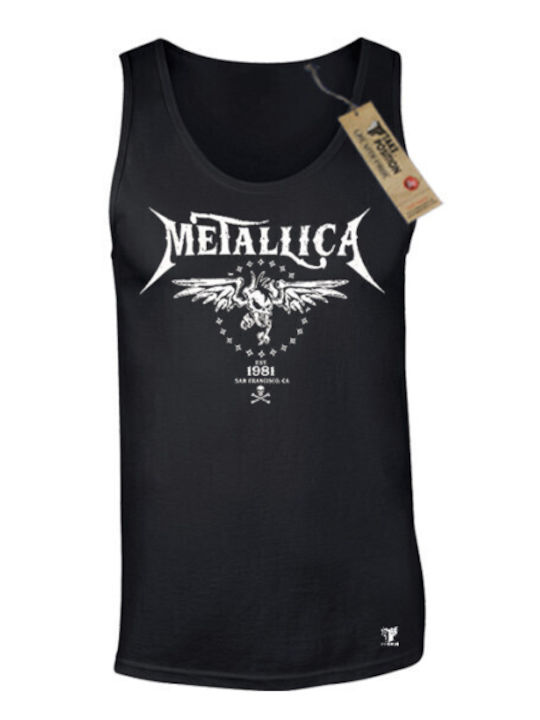 Ärmelloses Bedrucktes T-Shirt Herren Metallica Takeposition Schwarz 330-7786