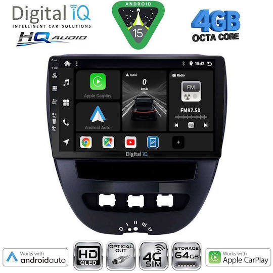 Digital IQ Ηχοσύστημα Αυτοκινήτου για Toyota Aygo 2005-2014 (Bluetooth/USB/WiFi/GPS/Apple-Carplay/Android-Auto) με Οθόνη Αφής 10"