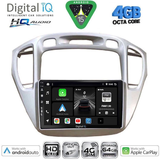 Digital IQ Car Audio System for Toyota Highlander 2002-2009 Bluetooth USB WiFi GPS Apple CarPlay Android Auto with 9" Touch Screen