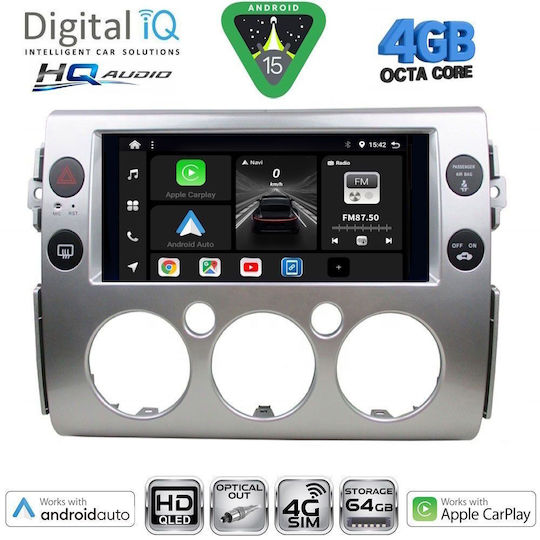 Digital IQ Car Audio System for Toyota FJ 2007-2013 Bluetooth USB WiFi GPS Apple CarPlay Android Auto with 9" Touch Screen