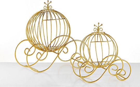 Metallic Decorative Gold Carriages Set of 2 Pieces 38x16x37 27x13x29cm