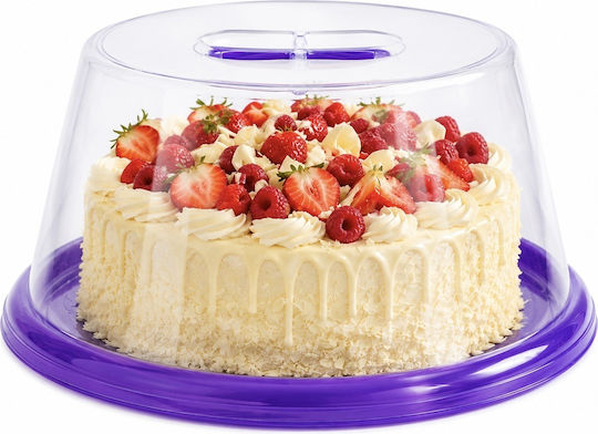 Plastic Cake Stand with Transparent Lid 30x30cm