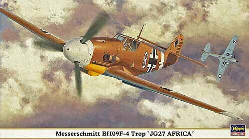 Hasegawa Abbildung Messerschmitt Bf109f-4 Trop Jg27 Afrika Maßstab 1:48 09804