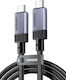 Ugreen Cablu video USB 3.1 USB-C tată - USB-C 100W PD Negru 1m 35767