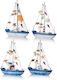 Holzhandwerksdekoration Holzboot Mit 4 Designs 14x20cm Pro Packung 2 Stück