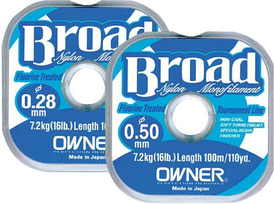 Влакна За Риболов Owner Broad 100м Цвят Зелен Размер 0.28
