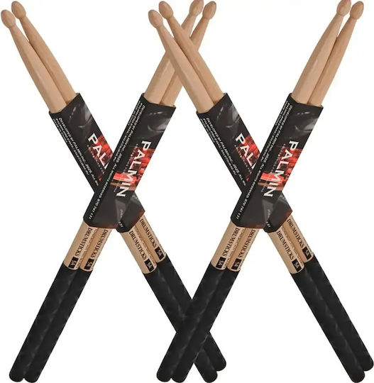 Palmin Palmin-dstick-pa4 Palmin Drumstick Premium Ah-5a Four Pairs 110gr American Hickory