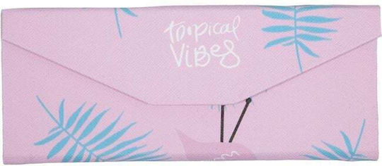 Max Tropical Vibes Θήκη Γυαλιών Μαλακή με Μαγνητικό Κλείσιμο Ροζ