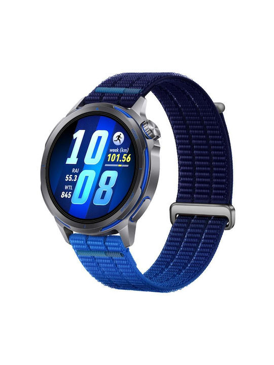 Curea Nylon Autocolantă și Închidere Metalică Amazfit Balance 46mm Twilight Albastru